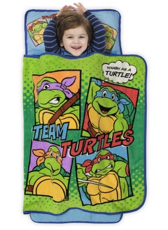 Teenage Mutant Ninja Turtles Teenage Mutant Ninja Turtles Toddler Nap-Mat - Includes Pillow and Plush Blanket - Great for Boys and Girls Napping at Daycare, Preschool, Or Kindergarten - Fits Sleeping Toddlers and Young Children  - Image 1