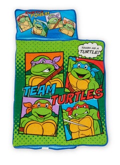 Teenage Mutant Ninja Turtles Teenage Mutant Ninja Turtles Toddler Nap-Mat - Includes Pillow and Plush Blanket - Great for Boys and Girls Napping at Daycare, Preschool, Or Kindergarten - Fits Sleeping Toddlers and Young Children  - Image 2