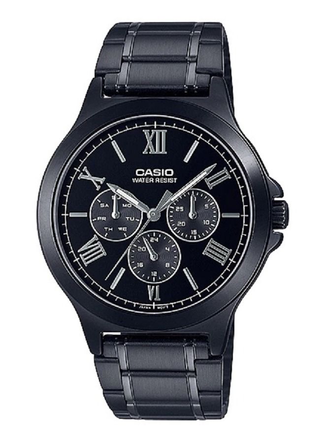 Casio Men Watch Analog Multi Hands Black Dial Stainless Steel Band MTP-V300B-1AUDF. - Image 1
