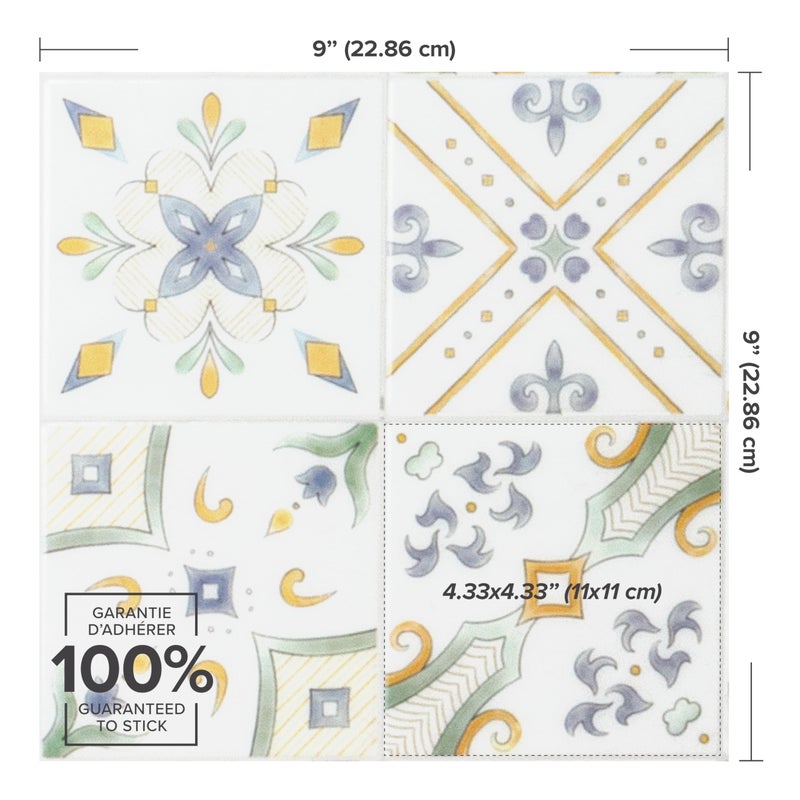 SMART TILES Peel and Stick Backsplash - 5 Sheets of 9" x 9" - 3D Adhesive Peel and Stick Tile Backsplash for Kitchen, Bathroom, Wall Tile - Image 3