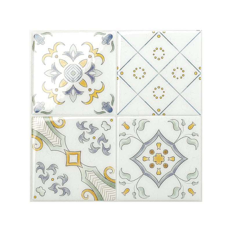SMART TILES Peel and Stick Backsplash - 5 Sheets of 9" x 9" - 3D Adhesive Peel and Stick Tile Backsplash for Kitchen, Bathroom, Wall Tile - Image 1