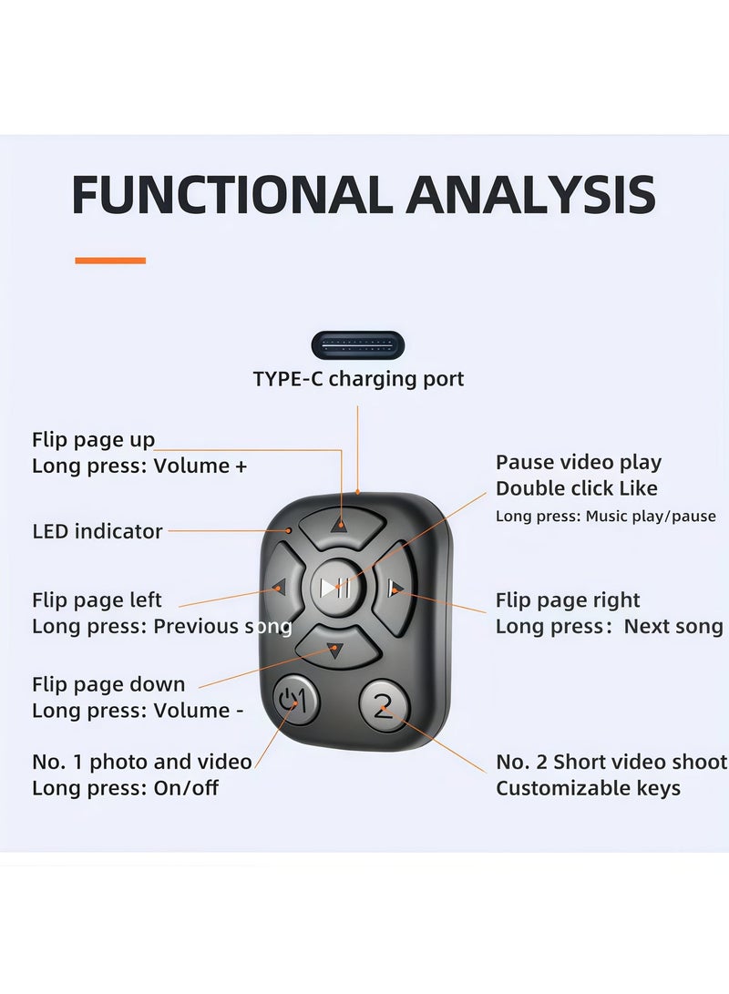BlueHole Multi Functional Bluetooth Ring Remote Control Supports TikTok Scrolling Selfies, Novel Flipping Pages - Image 4