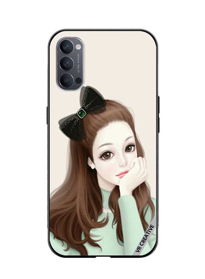 VR CREATIVE Protective Case Cover For Oppo Reno4 Pro 5G Girl With Band Design Multicolour - Image 1