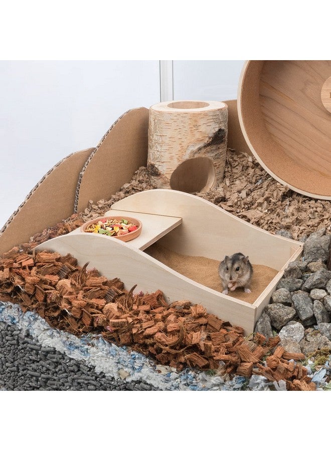 Niteangel Hamster Sand Bath Dust Free Box - Wooden Critter's Shower & Digging Sand Bathtub for Small Animals Like Hamsters Mice Lemming or Gerbils (Medium-11.8-inch L x 7.8-inch W) - Image 3