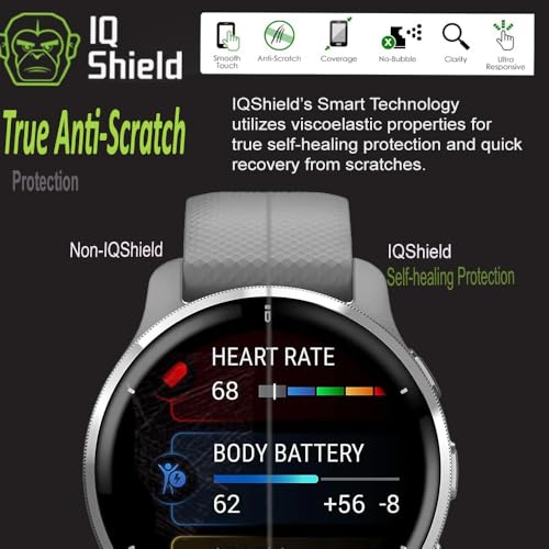 IQShield Screen Protector Compatible with Garmin Venu 2 Plus (6-Pack) Anti-Bubble Clear TPU Film - Image 5