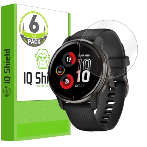 IQShield Screen Protector Compatible with Garmin Venu 2 Plus (6-Pack) Anti-Bubble Clear TPU Film - Image 1