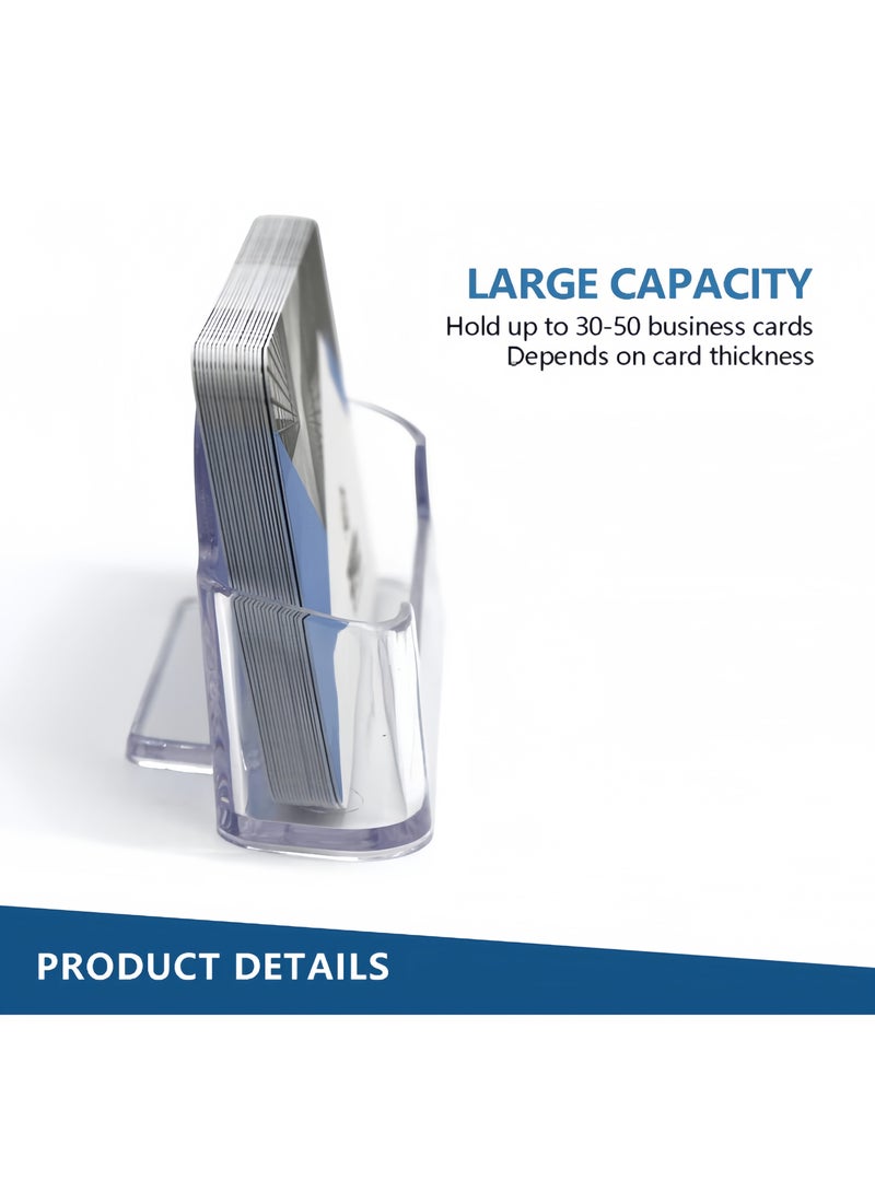 حامل بطاقات عمل بلاستيكي شفاف مكون من 4 قطع، حامل عرض بطاقات عمل أكريليك للمكتب - Image 4