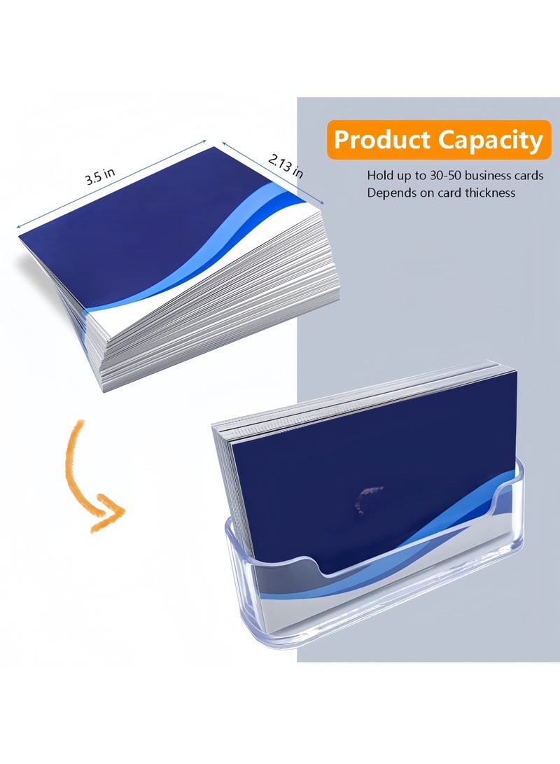 حامل بطاقات عمل بلاستيكي شفاف مكون من 4 قطع، حامل عرض بطاقات عمل أكريليك للمكتب - Image 3