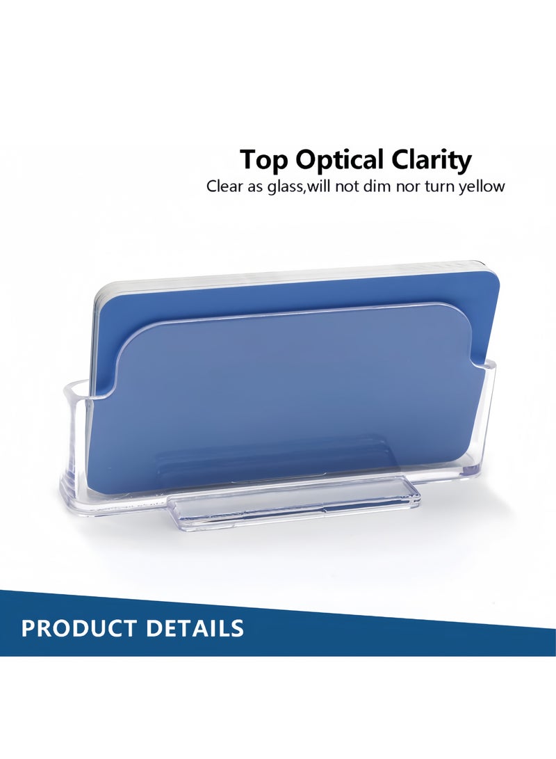 حامل بطاقات عمل بلاستيكي شفاف مكون من 4 قطع، حامل عرض بطاقات عمل أكريليك للمكتب - Image 5