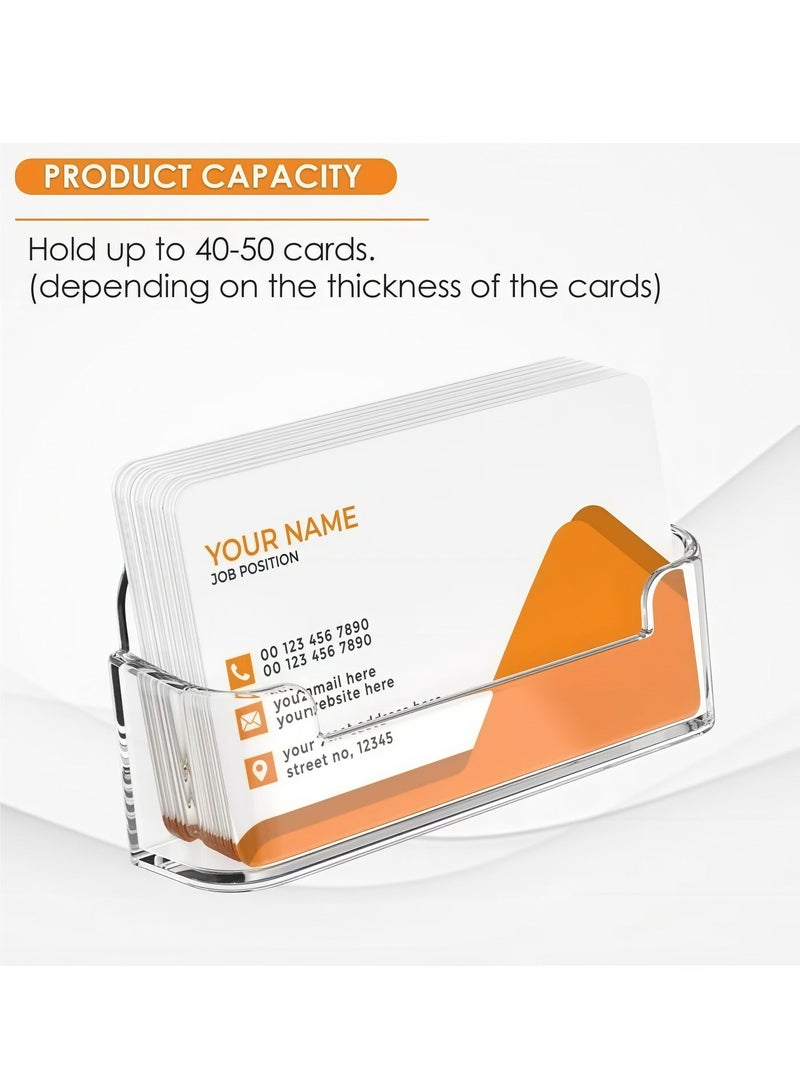 4-pack clear plastic business card holder, acrylic business card display stand for desk business card holder - Image 3