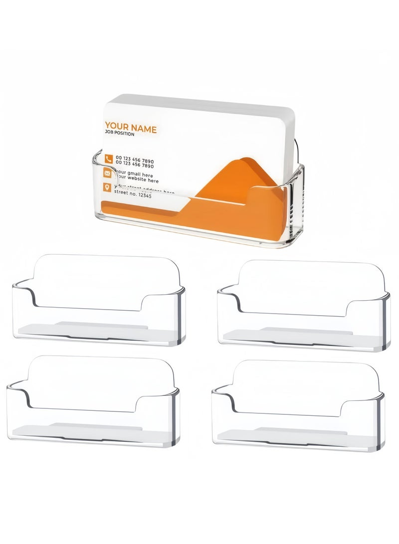 4-pack clear plastic business card holder, acrylic business card display stand for desk business card holder - Image 2