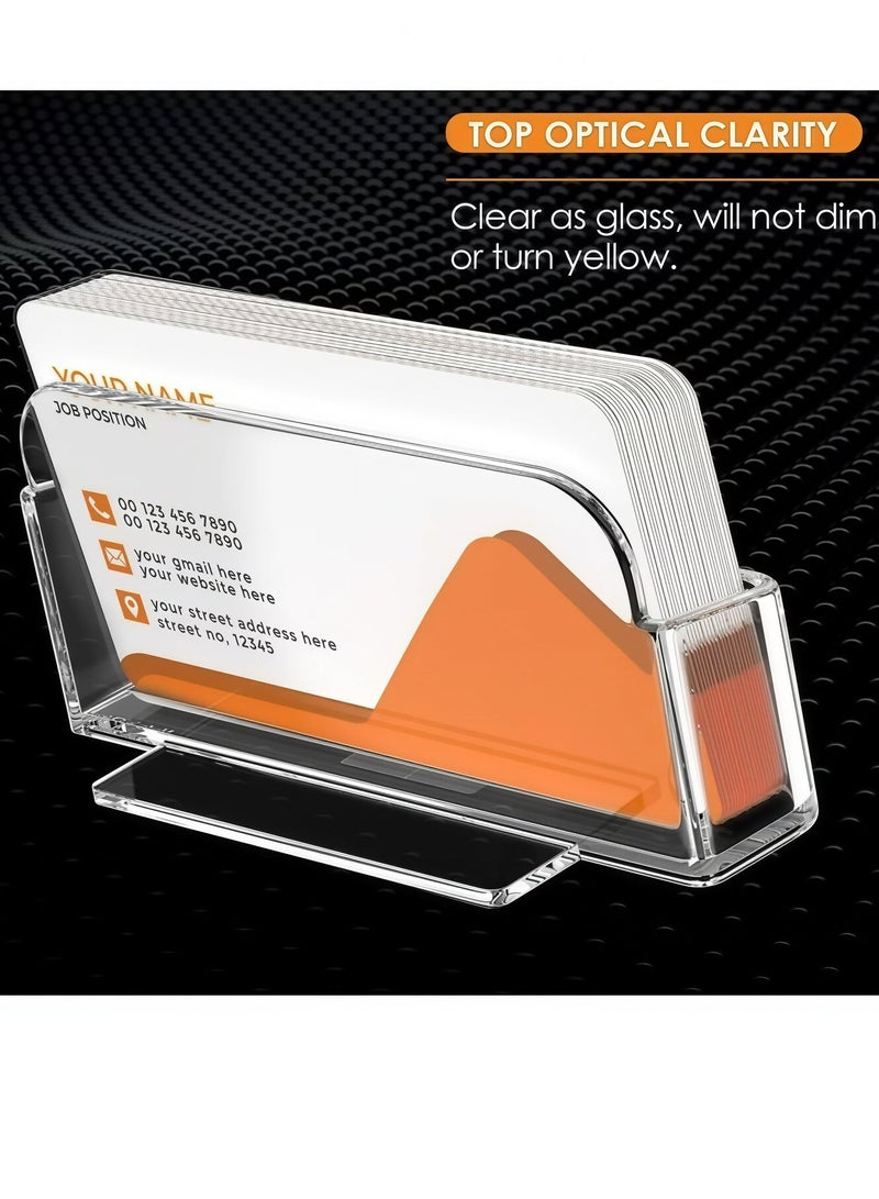 4-pack clear plastic business card holder, acrylic business card display stand for desk business card holder - Image 5