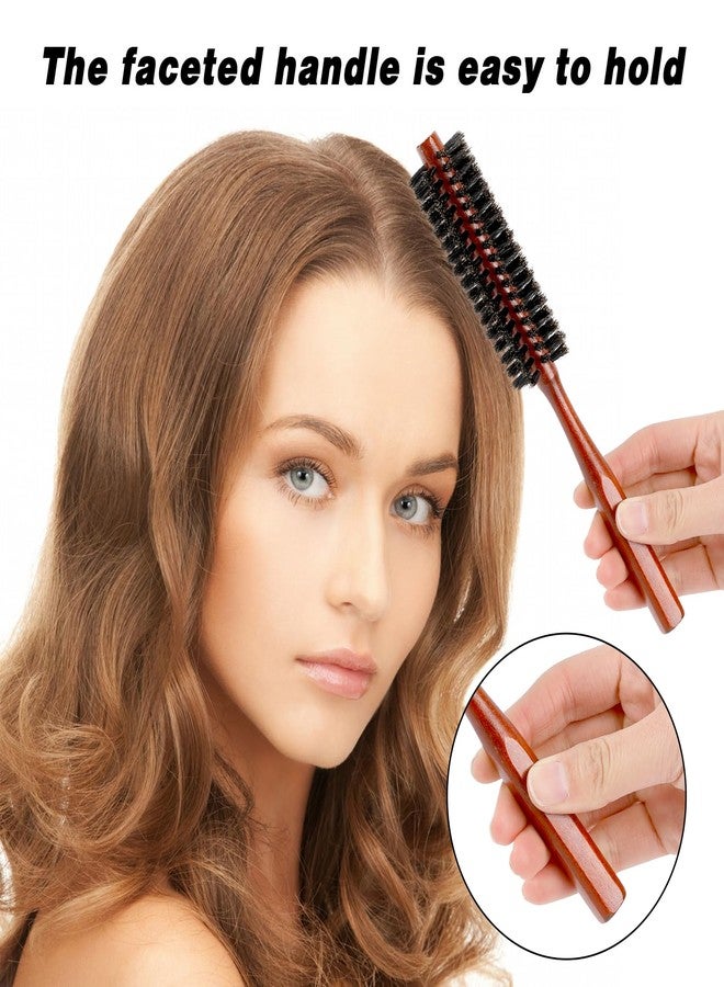Sliverdew Small Round Hair Brush for Thin or Short Hair, Natural Boar Bristle Hair Brush with Wooden Handle Mini Volumizing Roller Hairbrush for Women & Men Fine Hair Drying, Styling, Curling,Restore Hair Shine - Image 5