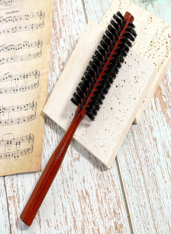 Sliverdew Small Round Hair Brush for Thin or Short Hair, Natural Boar Bristle Hair Brush with Wooden Handle Mini Volumizing Roller Hairbrush for Women & Men Fine Hair Drying, Styling, Curling,Restore Hair Shine - Image 2