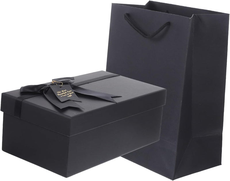 BAZEITFLOW 2-Piece Set for Perfume and Lipstick Magnetic Closure Elegant Black Design for Weddings and Valentine's Day - Image 1