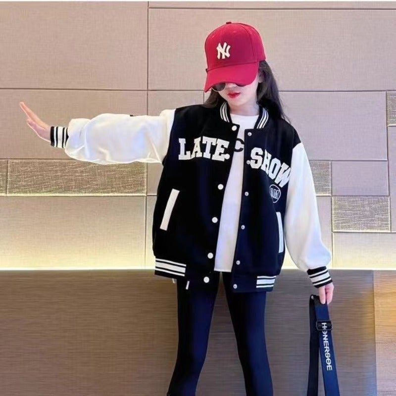 2025 Girls Children'S Clothing Winter Coat Aggressive Baseball Suit Girls Children'S Jacket Casual Autumn Clothes Fashion - Image 4
