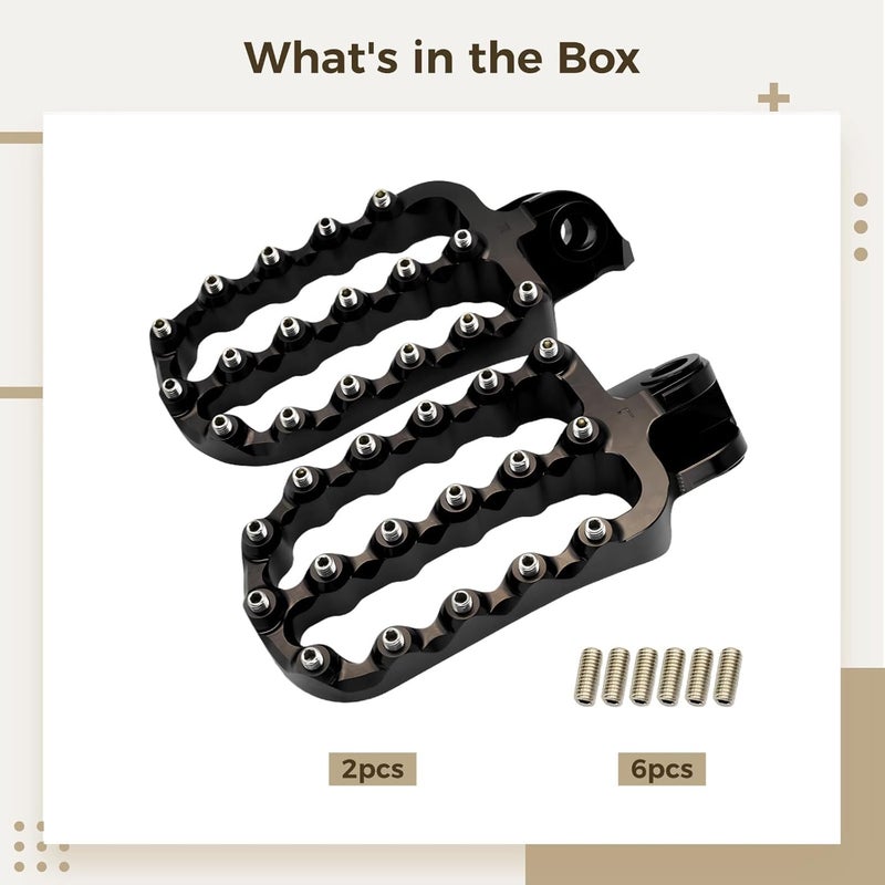 Dirt Foot Pegs with Adjustable Screws, Black, Aluminum Alloy, for Adv Motorcycles 690 790 990 1290, Wide Large Platform to Enhance Control - Image 5