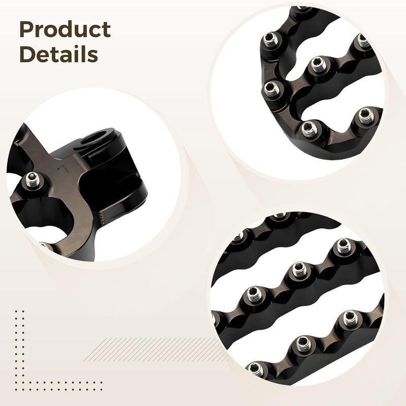 Dirt Foot Pegs with Adjustable Screws, Black, Aluminum Alloy, for Adv Motorcycles 690 790 990 1290, Wide Large Platform to Enhance Control - Image 2