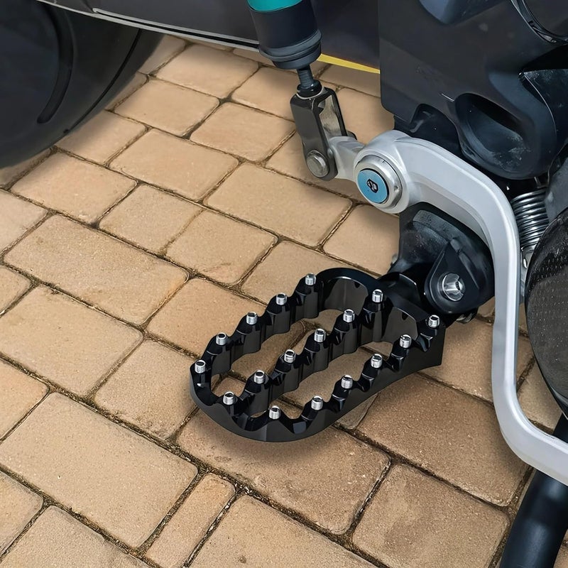 Dirt Foot Pegs with Adjustable Screws, Black, Aluminum Alloy, for Adv Motorcycles 690 790 990 1290, Wide Large Platform to Enhance Control - Image 3