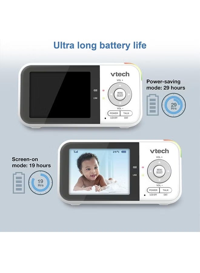 vtech VM819 Baby Monitor with Camera and Audio 2.8  Screen Portable Baby Camera  Night Vision 2 Way Audio Temperature Sensor and Lullabies Secure Transmission No WiFi Ideal for Baby Elderly Pet - Image 3