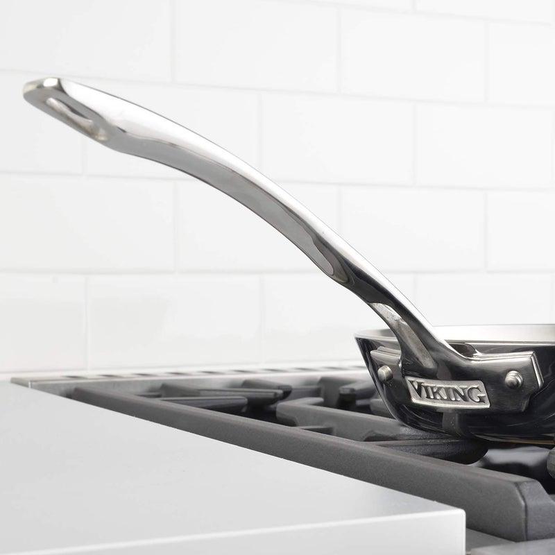 Viking Culinary Contemporary 3-Ply Stainless Steel Fry Pan, 8 Inch, Ergonomic Stay-Cool Handle, Dishwasher, Oven Safe, Works on All Cooktops including Induction - Image 2