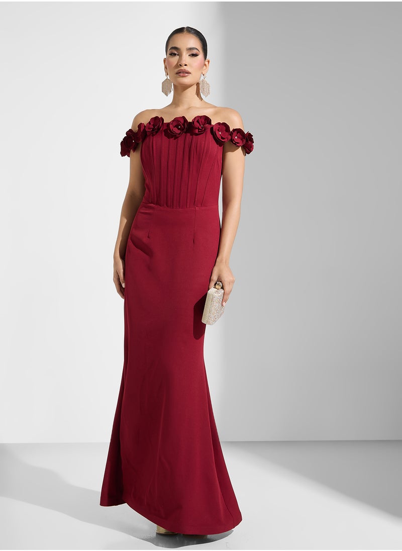 Namshi x Bandeau Corset Bodice Dress With Crosage Detail  - Image 5
