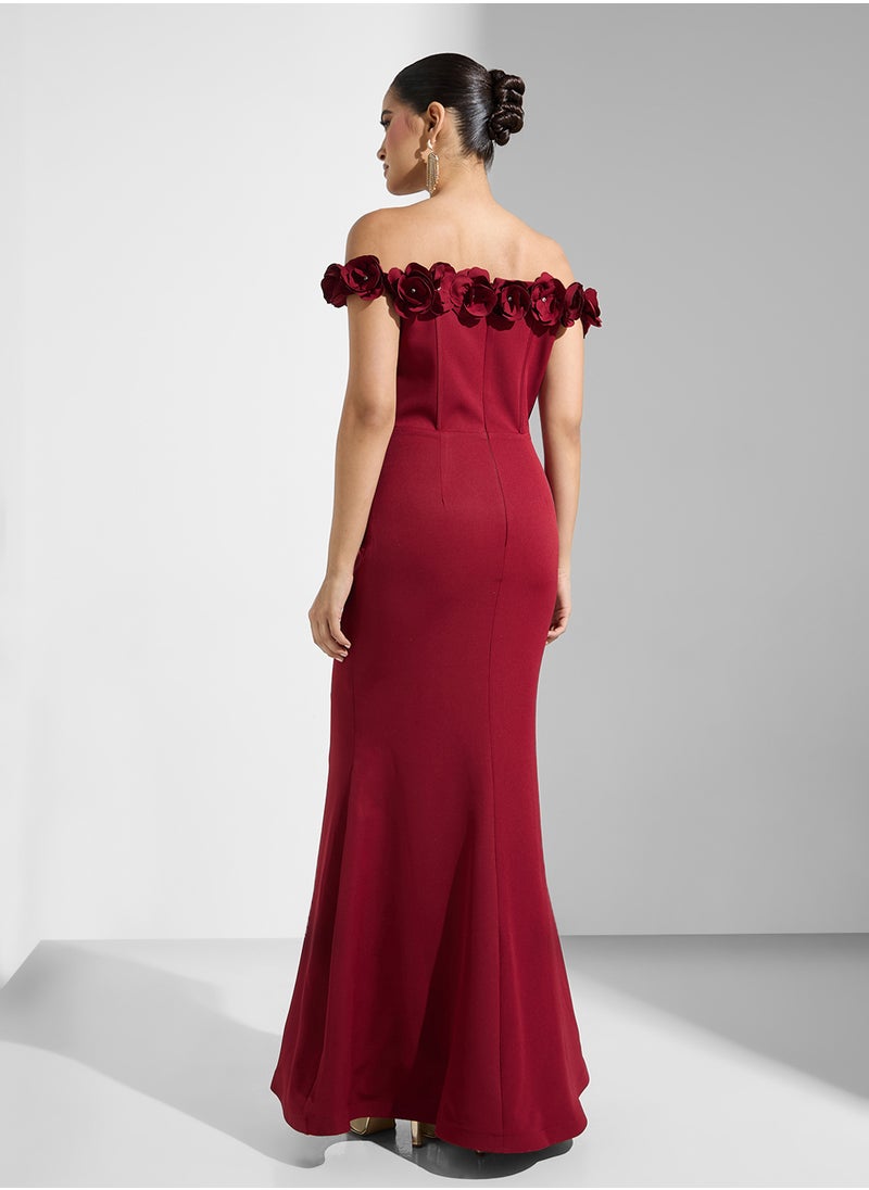 Namshi x Bandeau Corset Bodice Dress With Crosage Detail  - Image 2