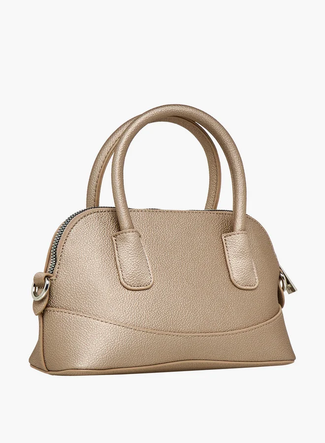 Flora Bella By Shoexpress GOLD Textured Crossbody Bag with Detachable Strap and Zip Closure for Women | Best Price UAE