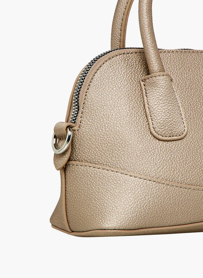 Flora Bella By Shoexpress GOLD Textured Crossbody Bag with Detachable Strap and Zip Closure for Women | Best Price UAE