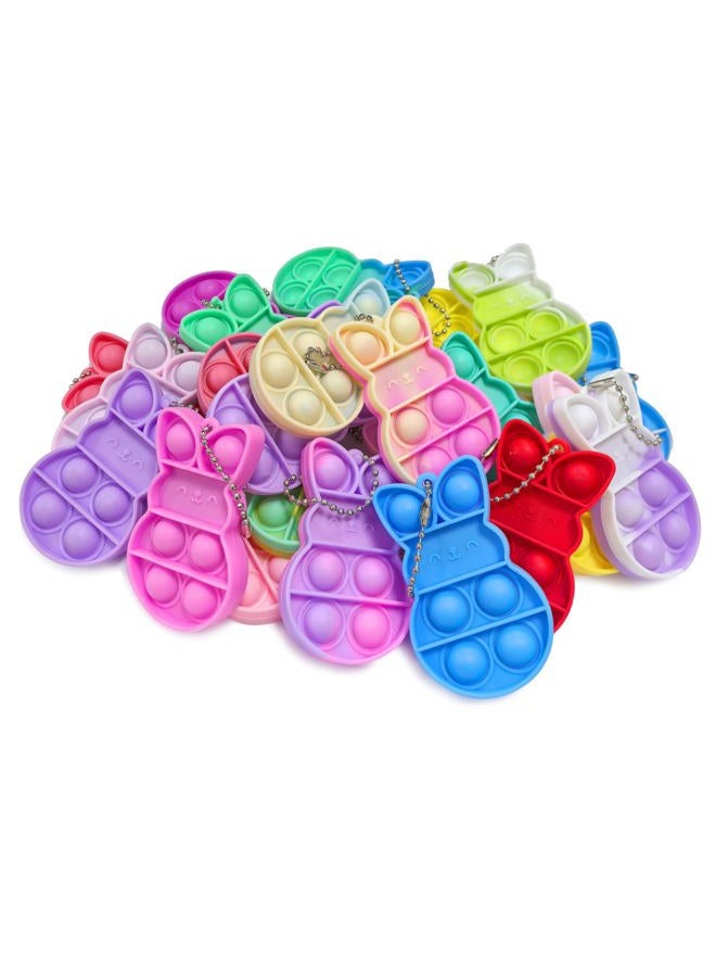 Cherislpy 24 PCS Prefilled Easter Eggs with Bunny Pop Bubble Fidget Keychains Toy Stress Reliever Toys for Kids Boys Girls Easter Basket Stuffers Party Favors Easter Egg Hunt - Image 4