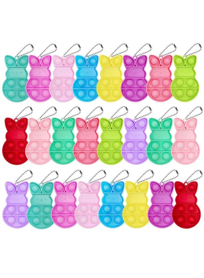 Cherislpy 24 PCS Prefilled Easter Eggs with Bunny Pop Bubble Fidget Keychains Toy Stress Reliever Toys for Kids Boys Girls Easter Basket Stuffers Party Favors Easter Egg Hunt - Image 2