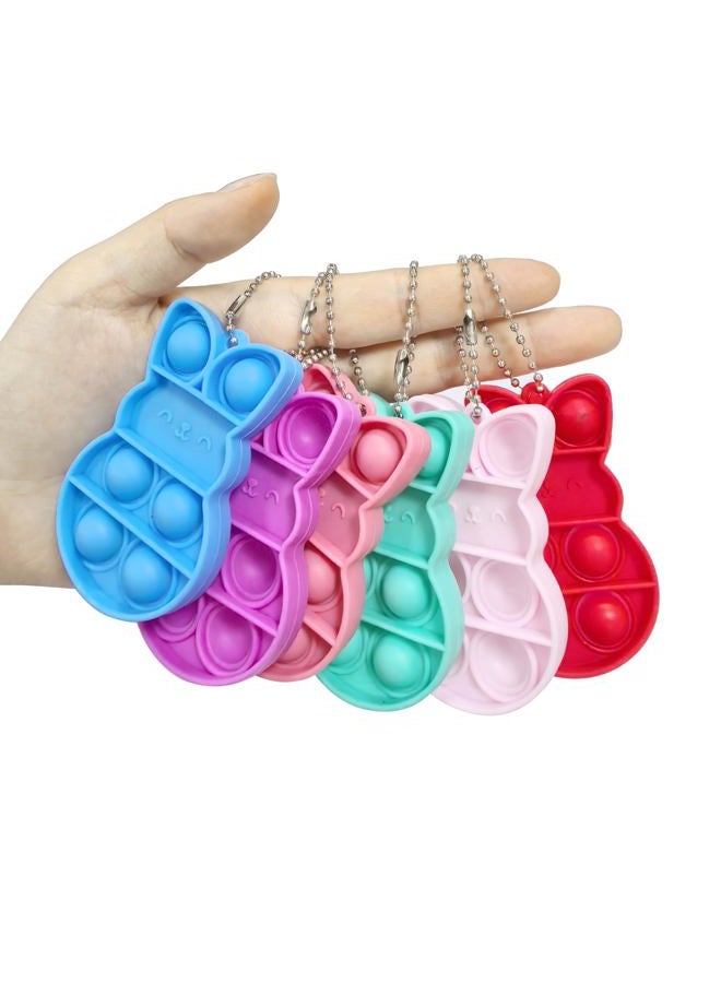 Cherislpy 24 PCS Prefilled Easter Eggs with Bunny Pop Bubble Fidget Keychains Toy Stress Reliever Toys for Kids Boys Girls Easter Basket Stuffers Party Favors Easter Egg Hunt - Image 3