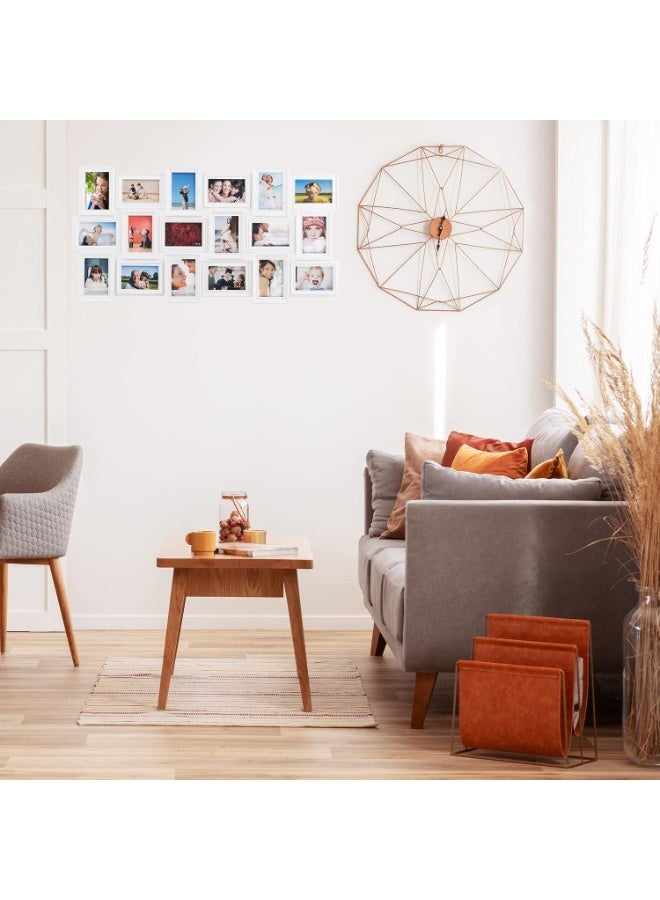 Family photo frame, 18 photos, 3D, white, made of plastic and glass, in an overlapping photo design. Can be hung horizontally or vertically. Dimensions: 103 x 54 cm - Image 5