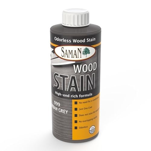 SamaN Interior Water Based Wood Stain - Natural Stain for Furniture, Moldings, Wood Paneling, Cabinets (Urban Grey TEW-099-12, 12 oz) - Image 1