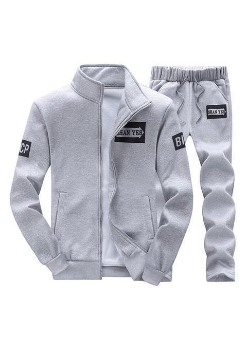 Generic - Mens Casual Track Suit Spring Autumn New Black D75 - Image 1