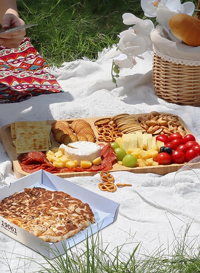 Garlo Portable Cutting Board with Lid for Travel, Bamboo Charcuterie Board with Cover Compartments, To Go Cheese Board Serving Tray Board Set with Clear Locking Lid for Party Picnic Meat Snack - Image 5