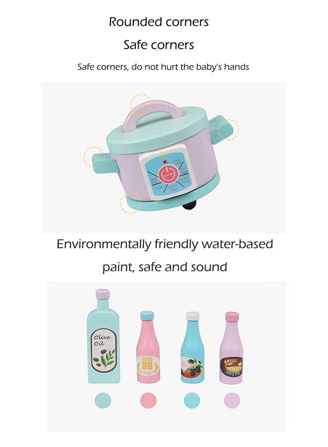 جساي تويز لعبة هدية خشبية تظاهر مطبخ مع أدوات للأطفال أولاد فتيات لعب أدوار الأطفال - Image 5