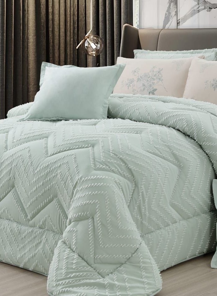 مون مفرش سرير صيفي 4 قطع نفر ونص تصميم راقي يناسب سرير بحجم 120×200 لحاف مقاس 170×220 سم - Image 2