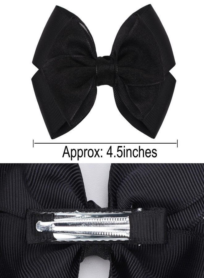 Zolyco Big 4.5 Inch Organza Double Hair Bow Clips - Lined Boutique Alligator Hairpin for Baby Girls, Toddlers, and Little Teens - Kids Barrettes Set of 2 Stylish - Image 4