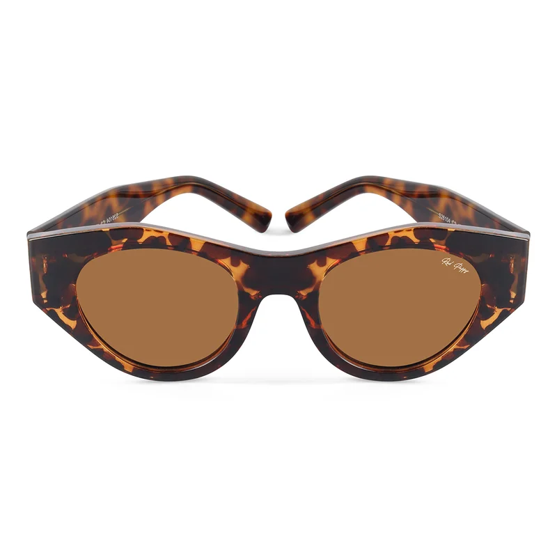 Woggles Red Pappy Jitter Brown Polarized Round Sunglasses