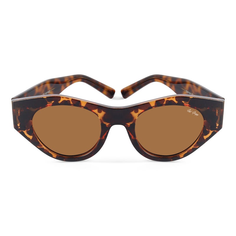 Woggles Red Pappy Jitter Brown Polarized Round Sunglasses|100% UV Protected| Men & Women - Image 1