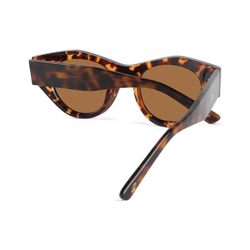 Woggles Red Pappy Jitter Brown Polarized Round Sunglasses