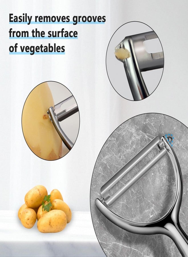 LIIGEMI Effortless Y Peeler with Sharp Stainless Steel Blades for Apples, Cucumbers - Ergonomic Handle for Easy Potato Eye removal, Perfect for Cooking Enthusiasts and Kitchen Novices（silvery） - Image 5