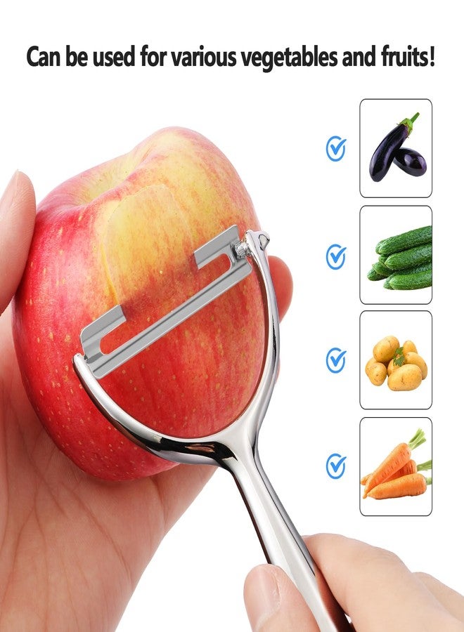 LIIGEMI Effortless Y Peeler with Sharp Stainless Steel Blades for Apples, Cucumbers - Ergonomic Handle for Easy Potato Eye removal, Perfect for Cooking Enthusiasts and Kitchen Novices（silvery） - Image 2