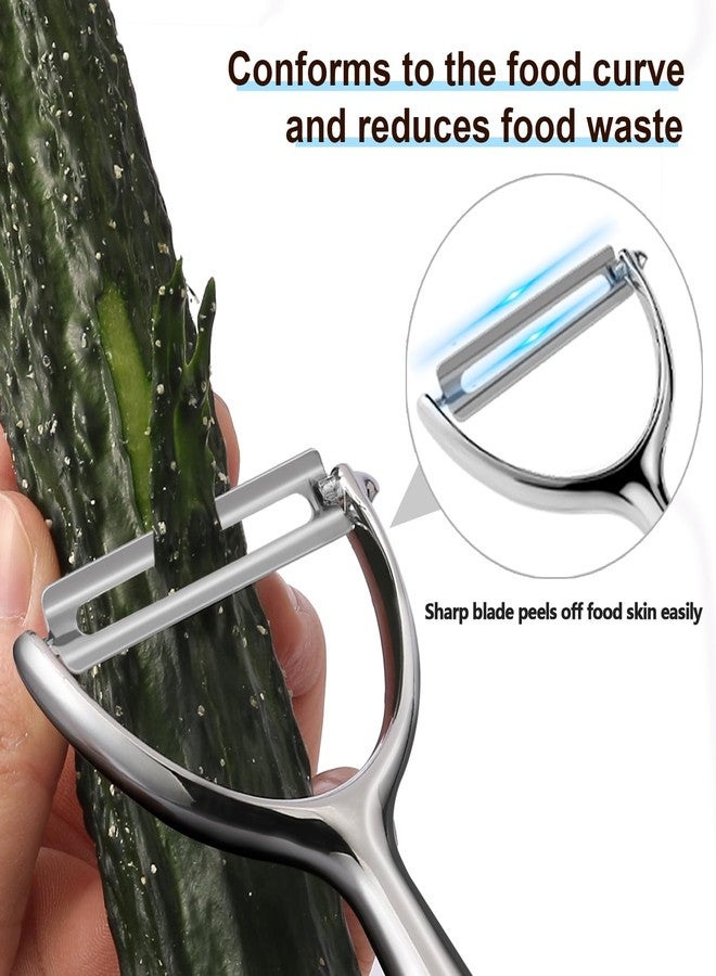 LIIGEMI Effortless Y Peeler with Sharp Stainless Steel Blades for Apples, Cucumbers - Ergonomic Handle for Easy Potato Eye removal, Perfect for Cooking Enthusiasts and Kitchen Novices（silvery） - Image 3