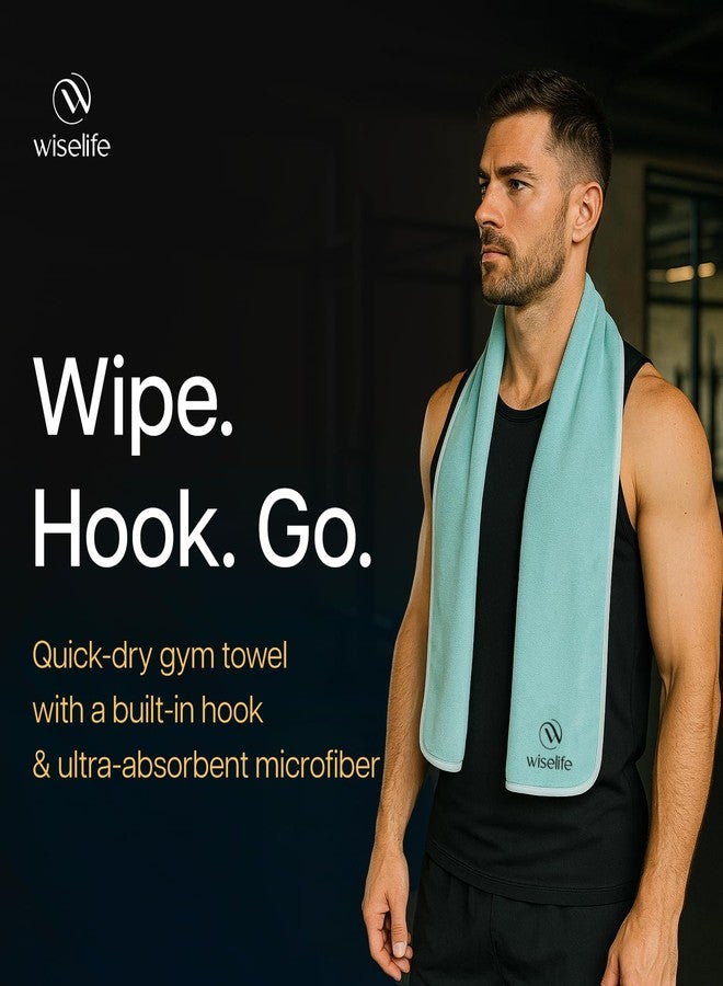 Wiselife Gym Towel Quick Dry Microfiber Workout Towel for Men & Women Super Absorbent, Lightweight & Soft Sweat Ideal for Gym, Fitness, Travel & Sports - 100% Microfiber Sea Green - Image 4