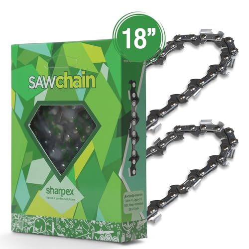 Sharpex Durable 18-Inch Chainsaw Chain | Heavy Duty Full Chisel Spare Chain Compatible with Sharpex Chainsaw Model SPX-45 | 1 Piece, Silver - Image 1