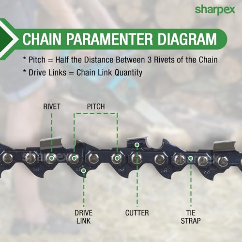 Sharpex Durable 18-Inch Chainsaw Chain | Heavy Duty Full Chisel Spare Chain Compatible with Sharpex Chainsaw Model SPX-45 | 1 Piece, Silver - Image 5