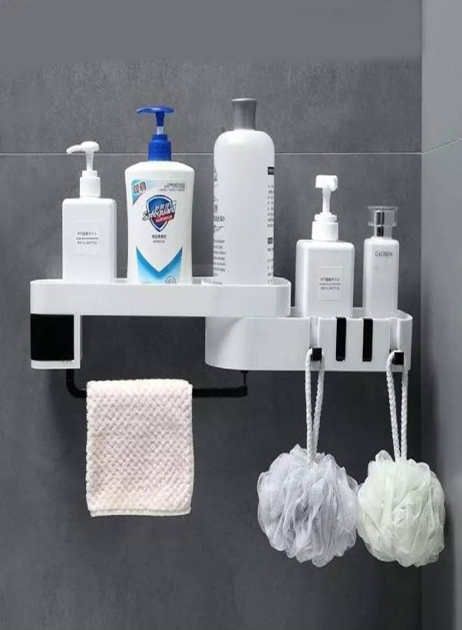 fashionhome Wall-Mounted Bathroom Accessories Storage Rack For Kitchen Rotating Supplies Multifunctional Drained Shelf - Image 4