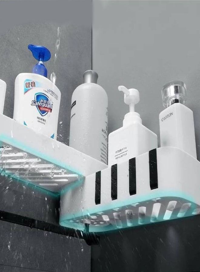 fashionhome Wall-Mounted Bathroom Accessories Storage Rack For Kitchen Rotating Supplies Multifunctional Drained Shelf - Image 3